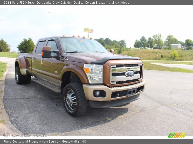 Golden Bronze Metallic / Adobe 2011 Ford F350 Super Duty Lariat Crew Cab 4x4 Dually