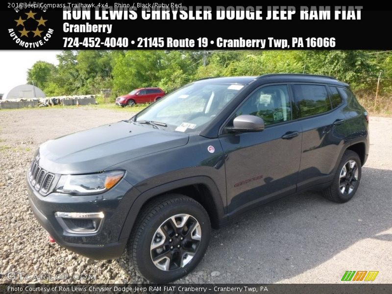 Rhino / Black/Ruby Red 2018 Jeep Compass Trailhawk 4x4