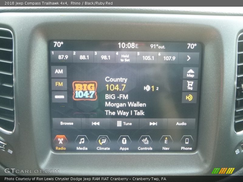 Rhino / Black/Ruby Red 2018 Jeep Compass Trailhawk 4x4