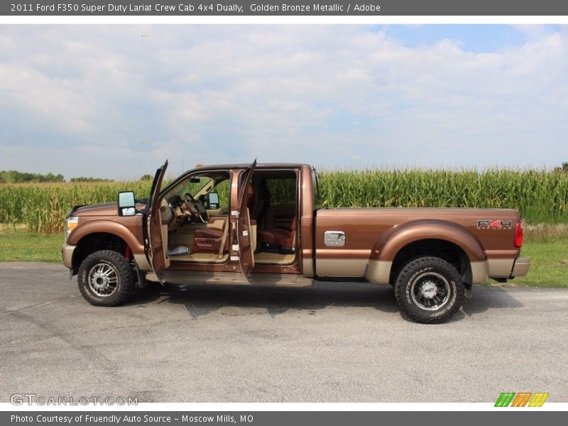 Golden Bronze Metallic / Adobe 2011 Ford F350 Super Duty Lariat Crew Cab 4x4 Dually
