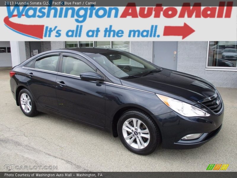 Pacific Blue Pearl / Camel 2013 Hyundai Sonata GLS