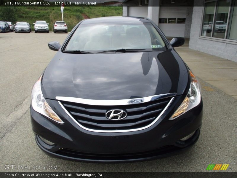 Pacific Blue Pearl / Camel 2013 Hyundai Sonata GLS