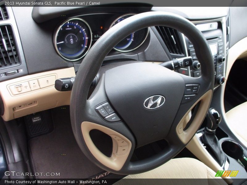 Pacific Blue Pearl / Camel 2013 Hyundai Sonata GLS