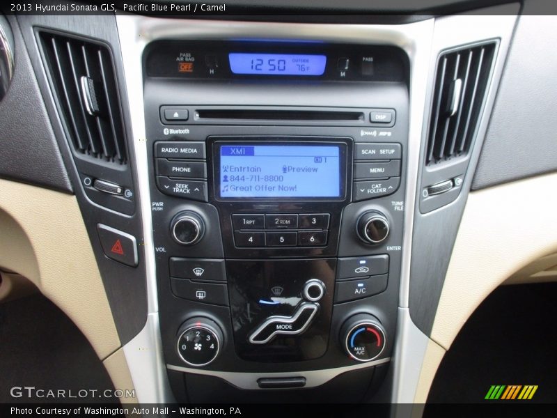 Pacific Blue Pearl / Camel 2013 Hyundai Sonata GLS