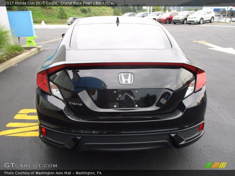 Crystal Black Pearl / Black/Gray 2017 Honda Civic EX-T Coupe