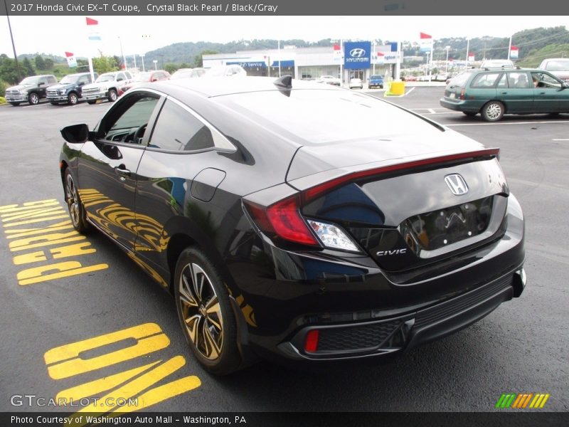 Crystal Black Pearl / Black/Gray 2017 Honda Civic EX-T Coupe