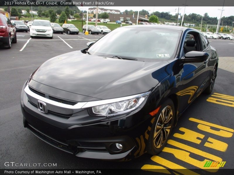 Crystal Black Pearl / Black/Gray 2017 Honda Civic EX-T Coupe
