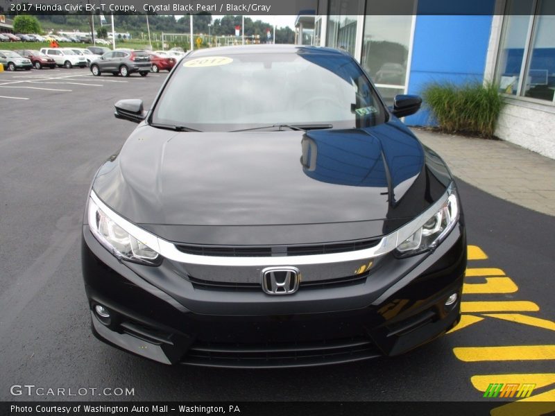 Crystal Black Pearl / Black/Gray 2017 Honda Civic EX-T Coupe