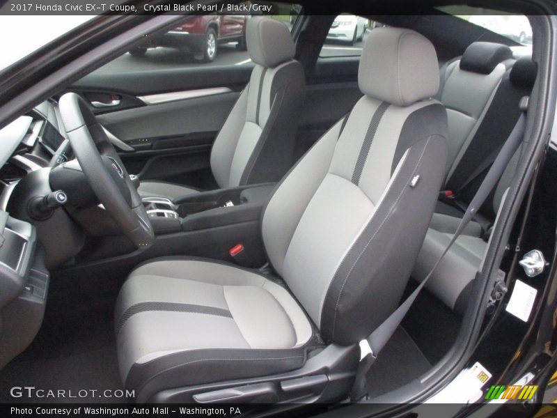 Crystal Black Pearl / Black/Gray 2017 Honda Civic EX-T Coupe