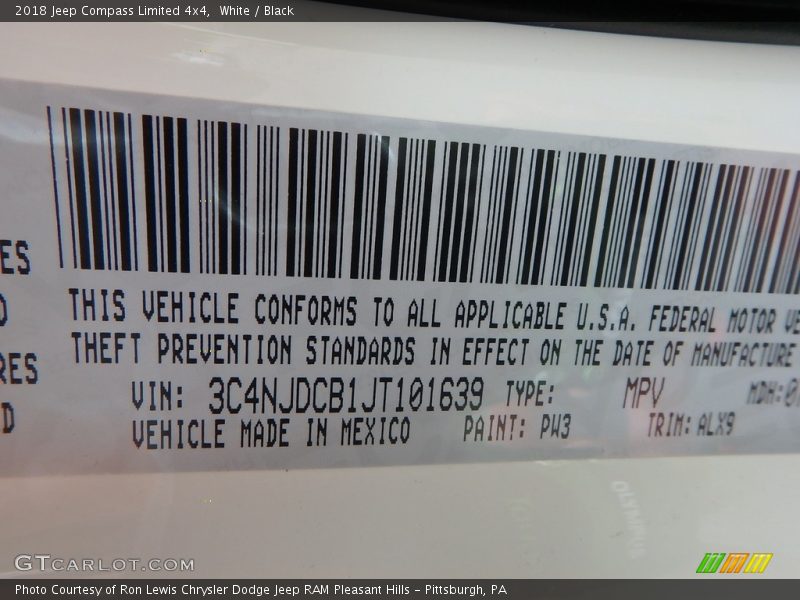 White / Black 2018 Jeep Compass Limited 4x4