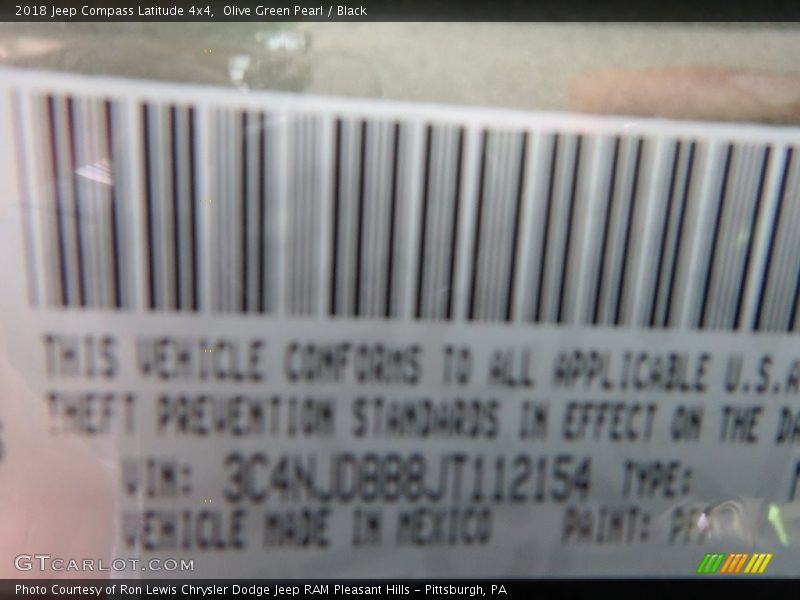 Olive Green Pearl / Black 2018 Jeep Compass Latitude 4x4