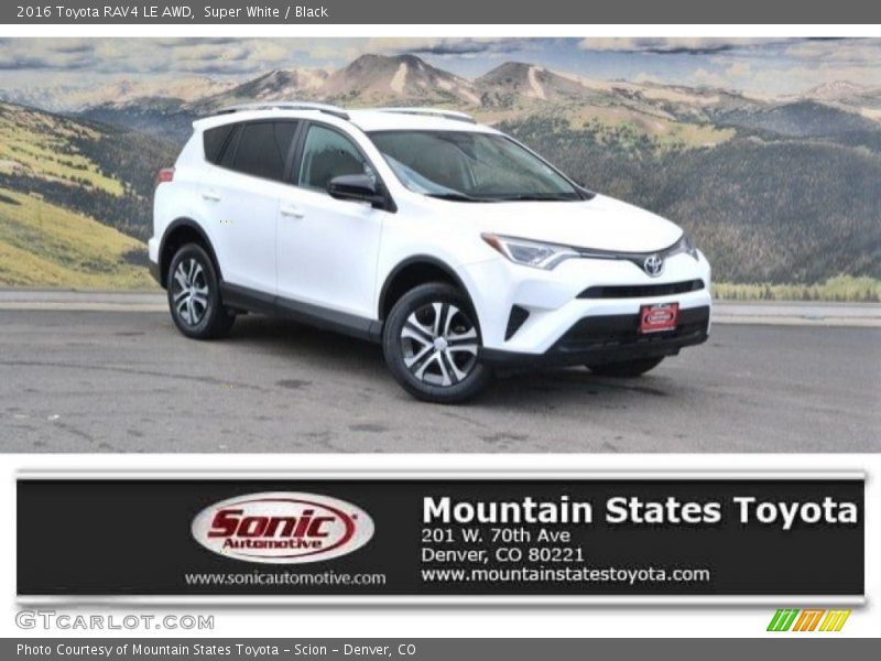 Super White / Black 2016 Toyota RAV4 LE AWD