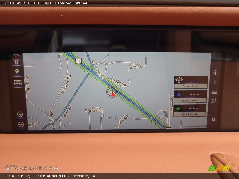 Navigation of 2018 LC 500