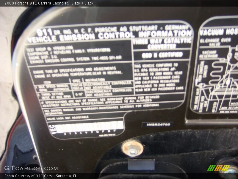 Black / Black 2000 Porsche 911 Carrera Cabriolet