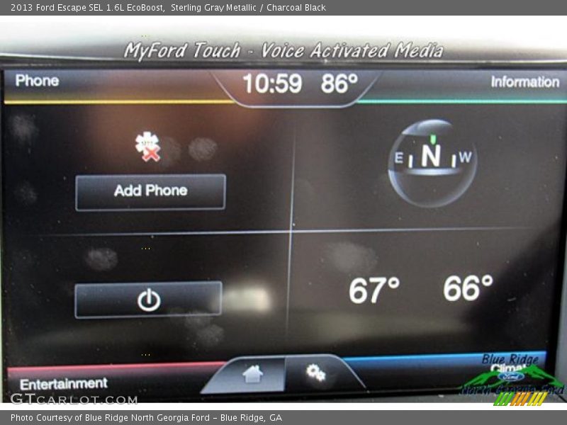 Sterling Gray Metallic / Charcoal Black 2013 Ford Escape SEL 1.6L EcoBoost