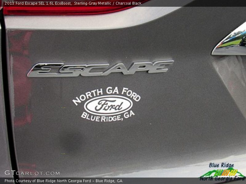 Sterling Gray Metallic / Charcoal Black 2013 Ford Escape SEL 1.6L EcoBoost