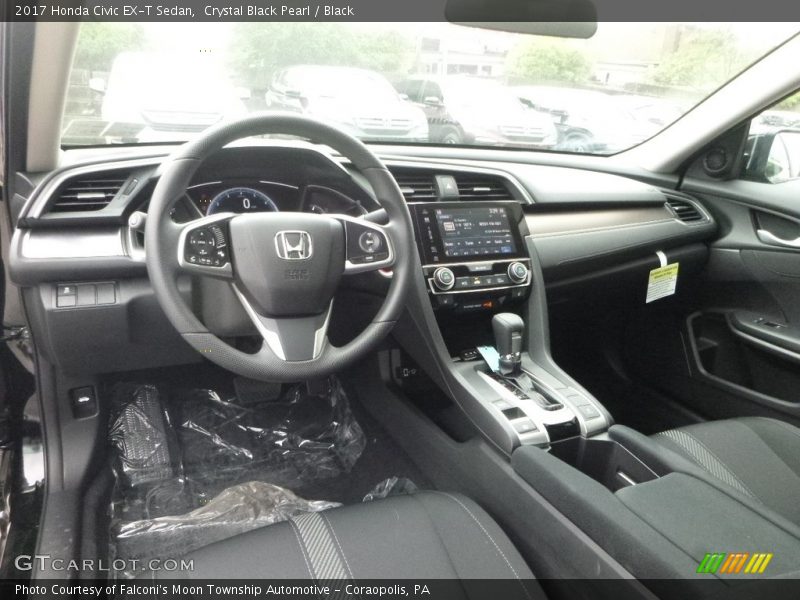 Crystal Black Pearl / Black 2017 Honda Civic EX-T Sedan