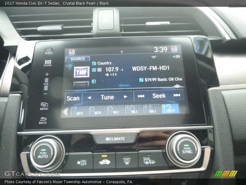 Crystal Black Pearl / Black 2017 Honda Civic EX-T Sedan