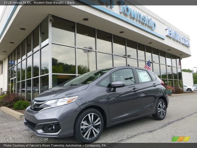 Modern Steel Metallic / Black 2018 Honda Fit EX