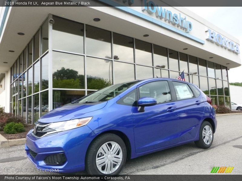 Aegean Blue Metallic / Black 2018 Honda Fit LX