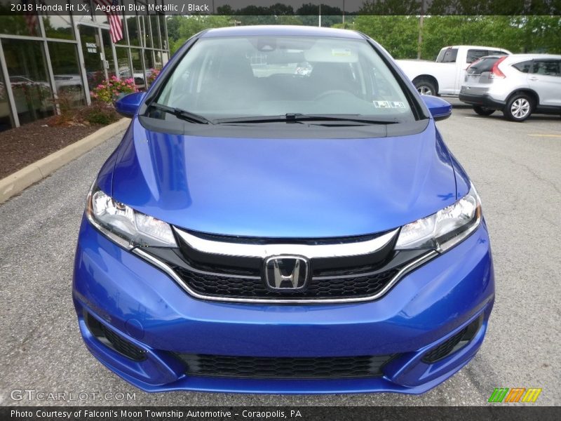 Aegean Blue Metallic / Black 2018 Honda Fit LX
