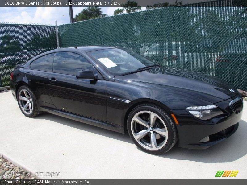 Black Sapphire Metallic / Black 2010 BMW 6 Series 650i Coupe