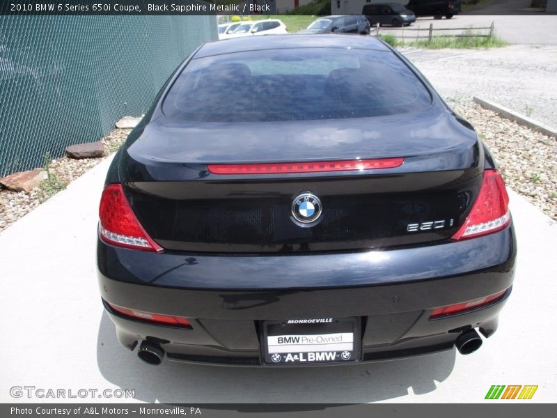 Black Sapphire Metallic / Black 2010 BMW 6 Series 650i Coupe