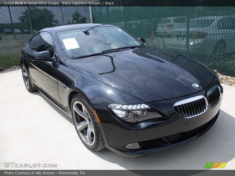 Black Sapphire Metallic / Black 2010 BMW 6 Series 650i Coupe