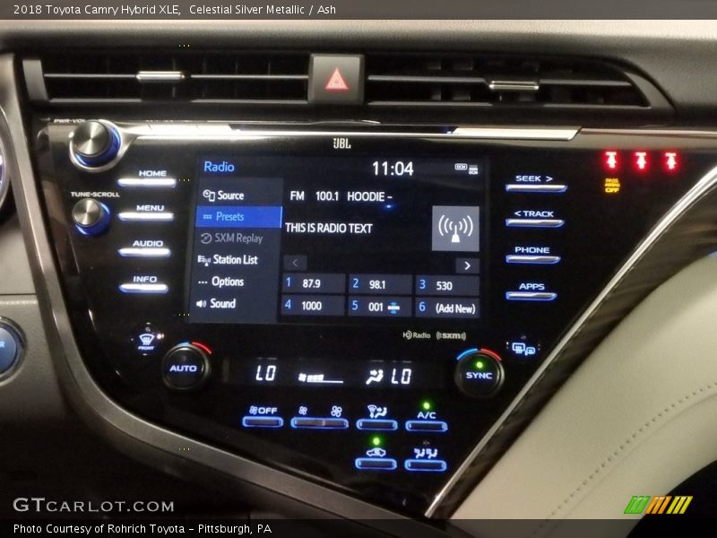 Controls of 2018 Camry Hybrid XLE