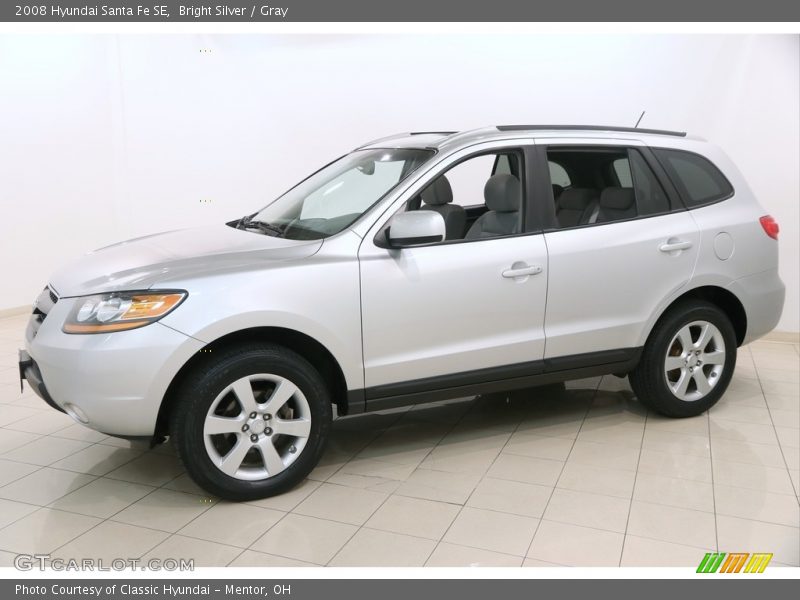 Bright Silver / Gray 2008 Hyundai Santa Fe SE