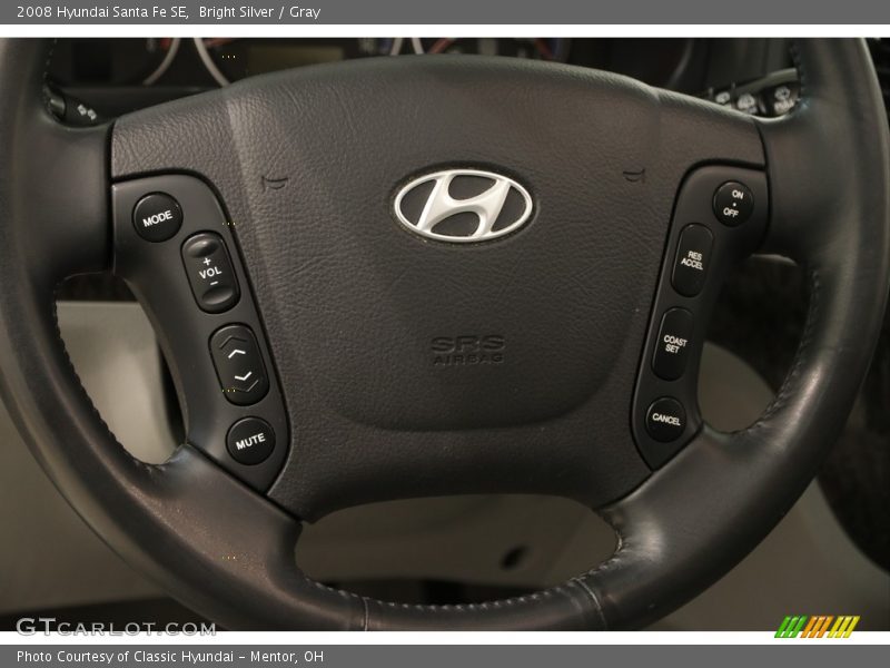 Bright Silver / Gray 2008 Hyundai Santa Fe SE