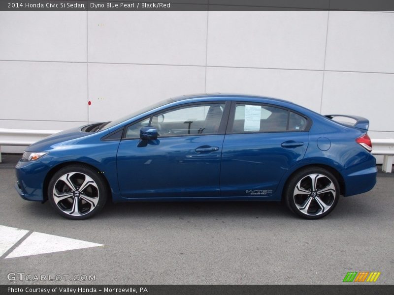 Dyno Blue Pearl / Black/Red 2014 Honda Civic Si Sedan