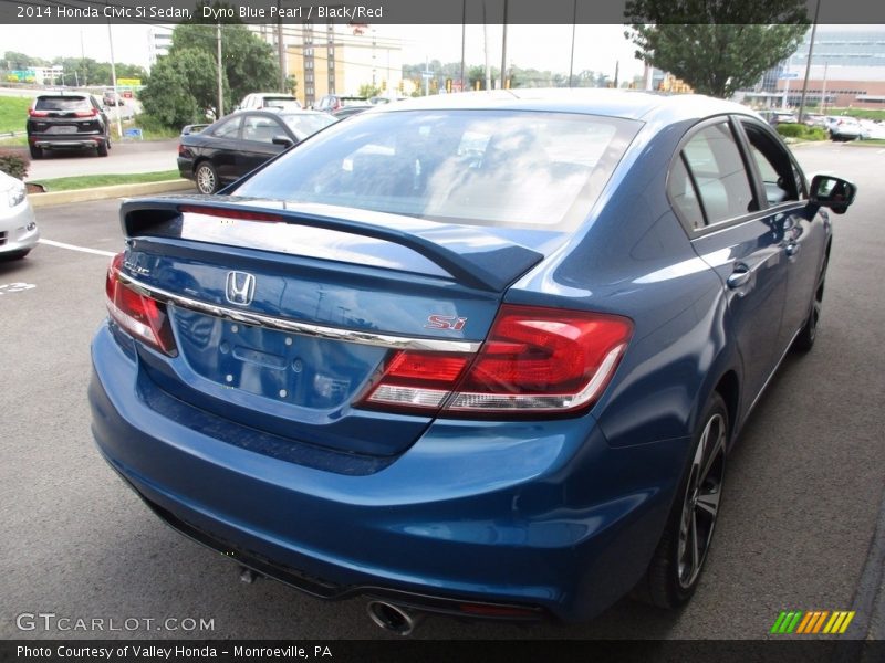 Dyno Blue Pearl / Black/Red 2014 Honda Civic Si Sedan