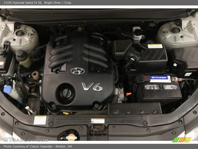 Bright Silver / Gray 2008 Hyundai Santa Fe SE