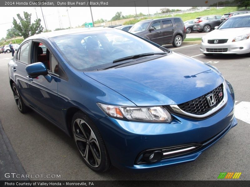 Dyno Blue Pearl / Black/Red 2014 Honda Civic Si Sedan