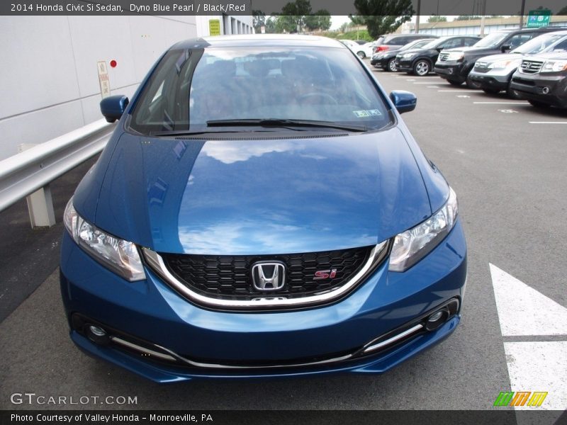 Dyno Blue Pearl / Black/Red 2014 Honda Civic Si Sedan