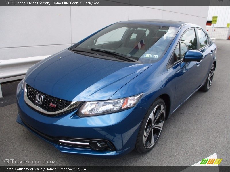 Dyno Blue Pearl / Black/Red 2014 Honda Civic Si Sedan