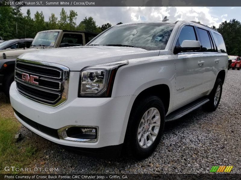 Summit White / Cocoa/Dune 2016 GMC Yukon SLT