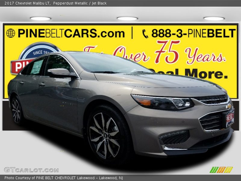Pepperdust Metallic / Jet Black 2017 Chevrolet Malibu LT