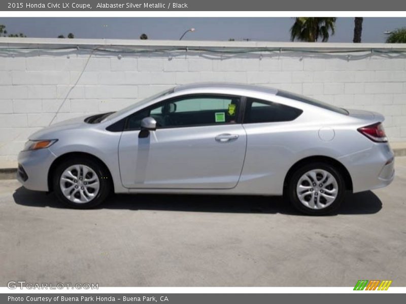 Alabaster Silver Metallic / Black 2015 Honda Civic LX Coupe