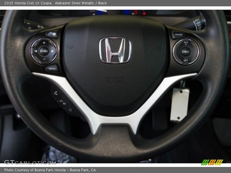 Alabaster Silver Metallic / Black 2015 Honda Civic LX Coupe