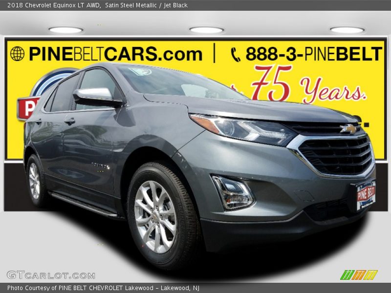 Satin Steel Metallic / Jet Black 2018 Chevrolet Equinox LT AWD