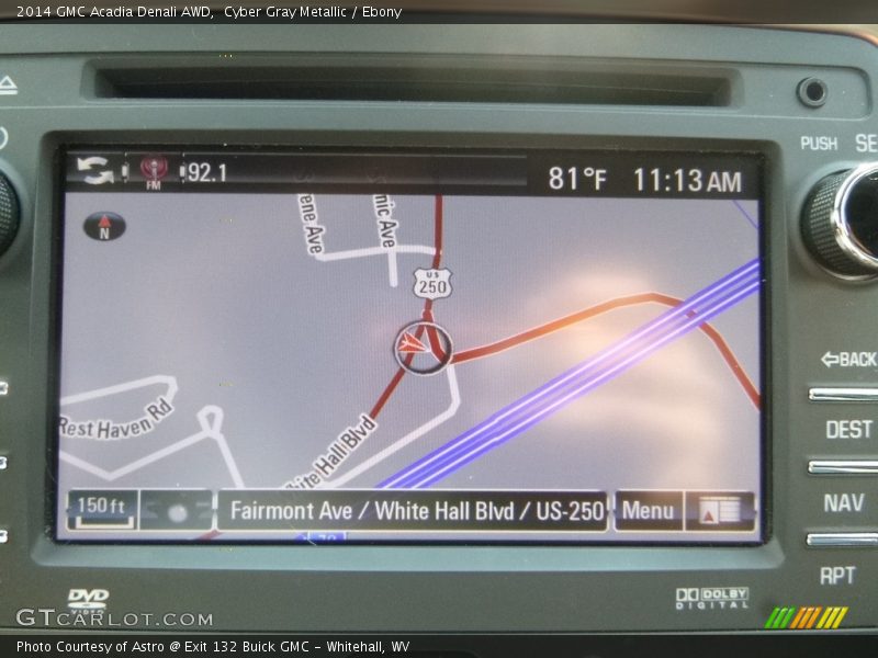 Cyber Gray Metallic / Ebony 2014 GMC Acadia Denali AWD
