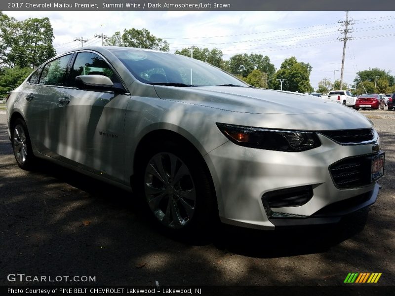 Summit White / Dark Atmosphere/Loft Brown 2017 Chevrolet Malibu Premier