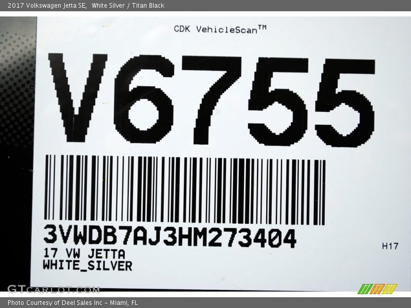 White Silver / Titan Black 2017 Volkswagen Jetta SE