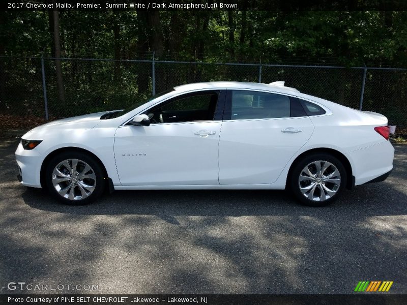 Summit White / Dark Atmosphere/Loft Brown 2017 Chevrolet Malibu Premier