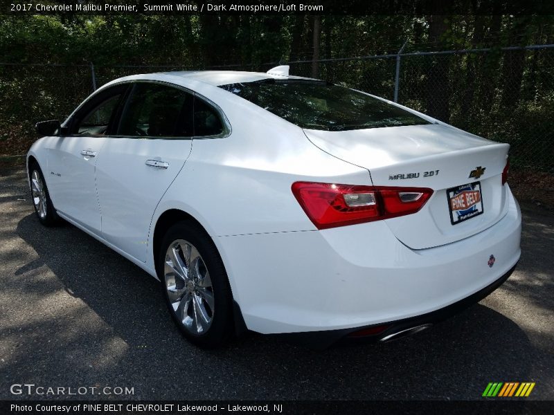 Summit White / Dark Atmosphere/Loft Brown 2017 Chevrolet Malibu Premier