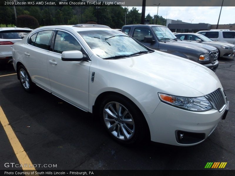 White Chocolate Tri-Coat / Light Camel 2009 Lincoln MKS AWD Sedan