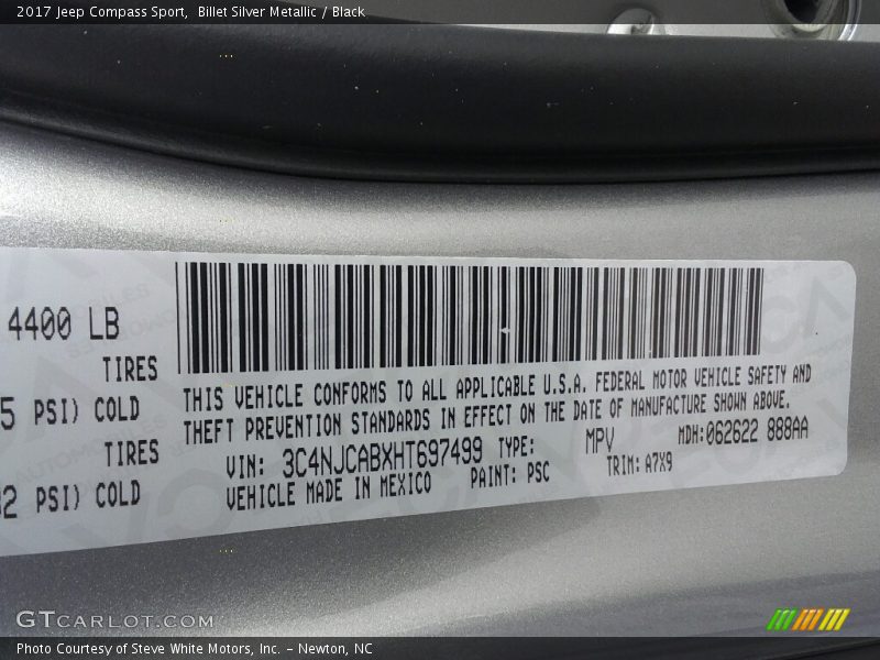 Billet Silver Metallic / Black 2017 Jeep Compass Sport