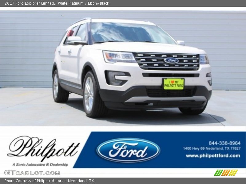 White Platinum / Ebony Black 2017 Ford Explorer Limited